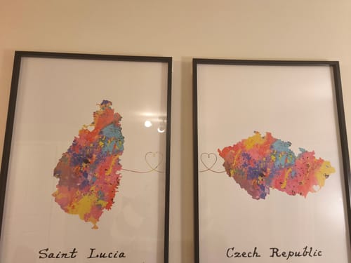 Customer photo review of Personalised two location Prints