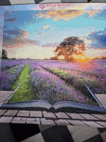 Customer photo review of 5D Diamond Painting – Lavendelwiese von Zauberbuch