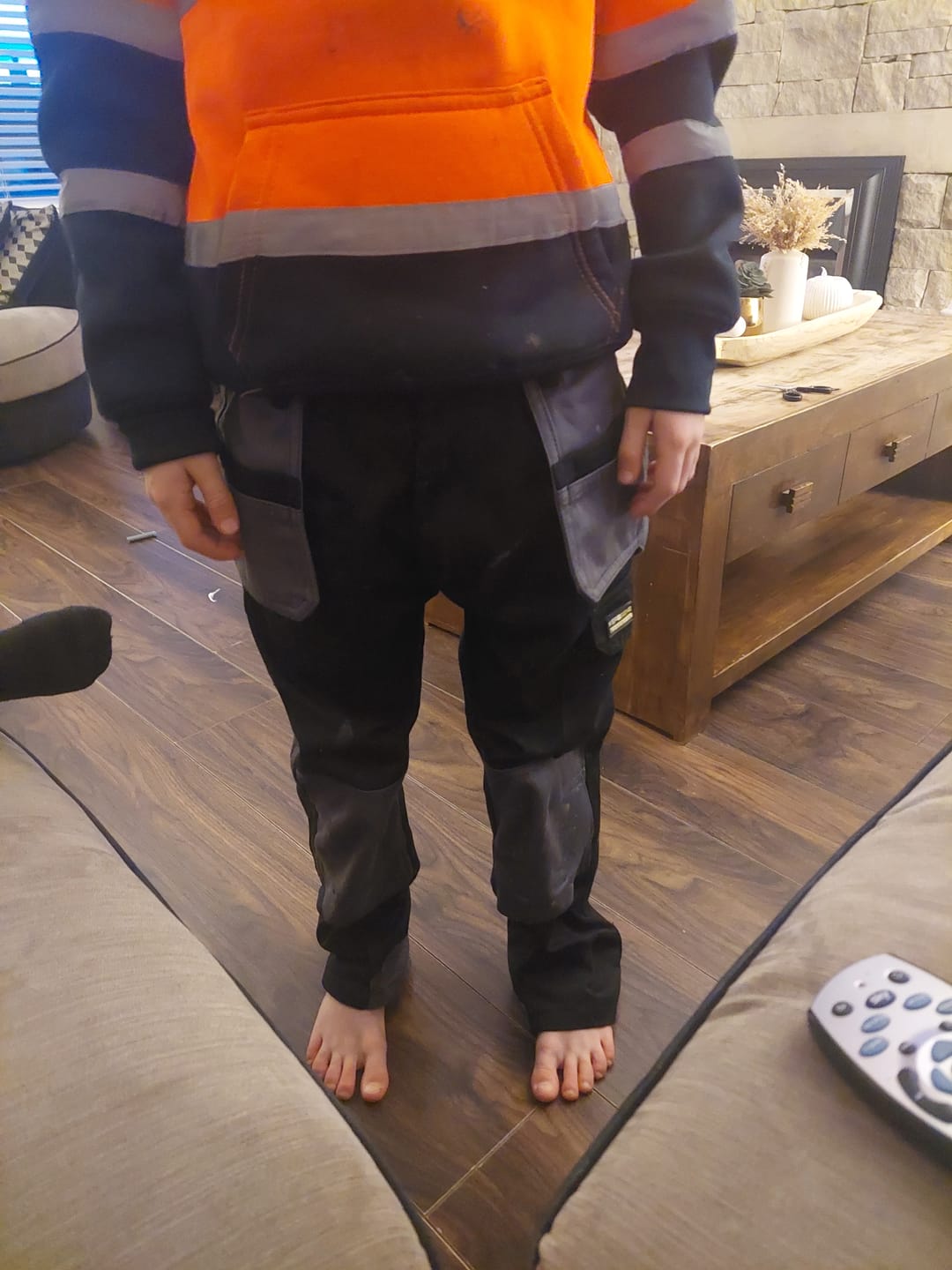Customer photo review of Kerosene Pro Work Junior Trouser Black/Grey