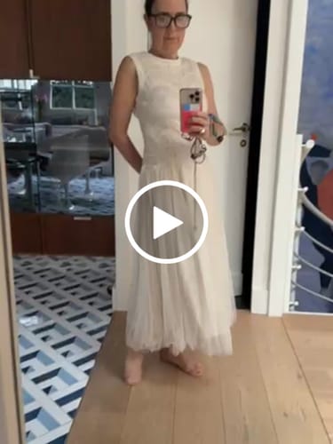 Customer video review of CD 25 Dress Cream White Tulle Fabric