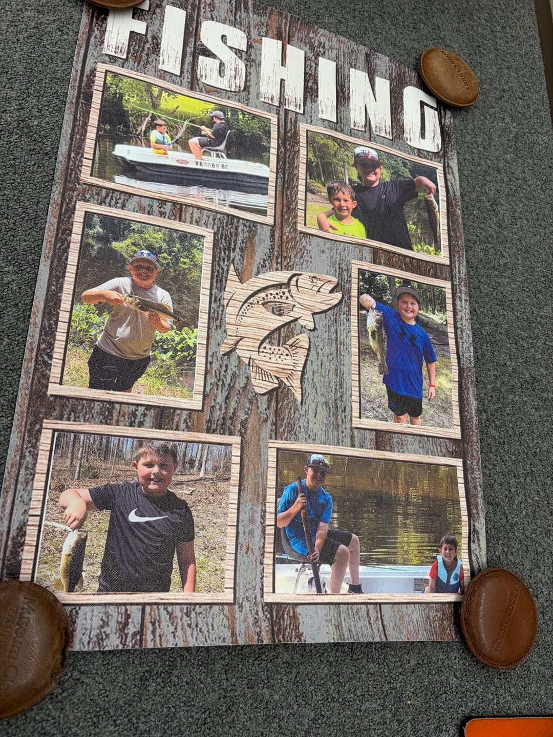 Customer photo review of Personalized Fishing Photo Collage Poster, Gift For Fishing Lovers