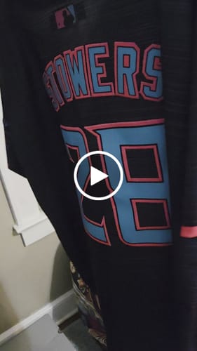Customer video review of Men's Miami Marlins Kyle Stowers #28 Black 2025 City Connect Limited Jersey