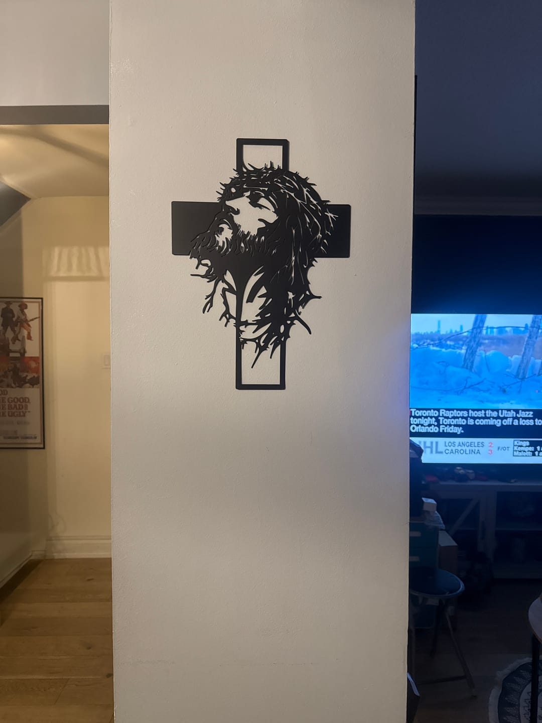 Customer photo review of Christianartworkshop Crown of Thorns Jesus Cross Metal Wall Decor: Heartfelt Faith Statement