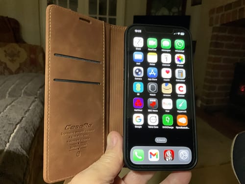 Customer photo review of Magnetic Flip Soft Leather Wallet Case For iPhone