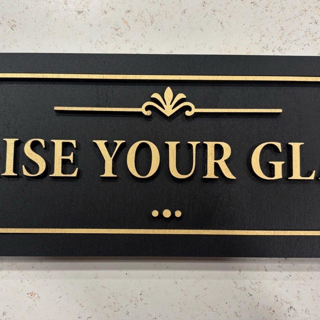 Customer photo review of Personalized Horse Stall Name Plate – Gold on Black Layered Wood Sign (Single Name)