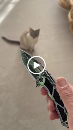 Customer video review of Heretic Medusa Manual Toxic Green Negative Cel Shade 3.25 inch MagnaCut Tanto Knife, Cerakote Blade and Handle – Made in USA (H009-NCS-TX)