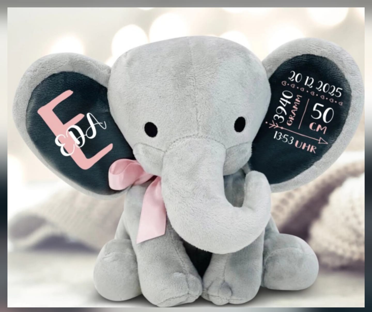 Customer photo review of Zur Geburt - Baby-Stofftier