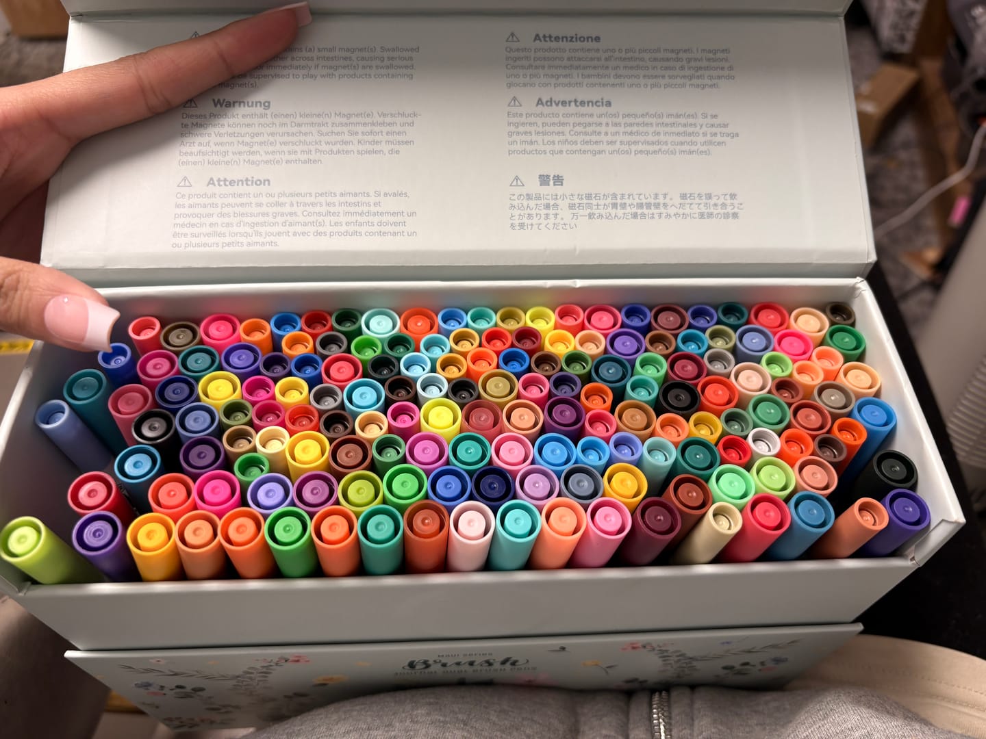 Customer photo review of Ohuhu Maui 160 Colors Dual Tips Water Based Art Markers, Brush & Fineliner