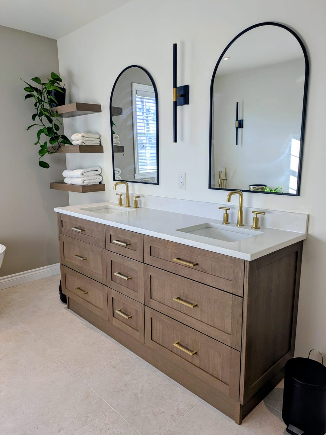 Customer photo review of Bridgeport 72" Almond Coast Bathroom Vanity, Double Sink - All Drawers