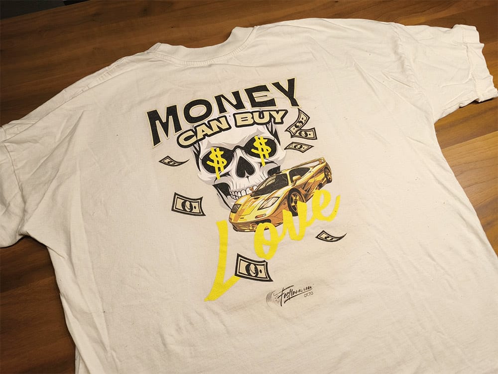 Customer photo review of Oversize T-SHIRT | Money CAN buy love - Skull Ed. | Unisex