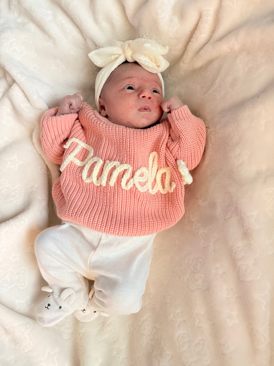 Customer photo review of Hand Knitted Personalized Sweater
