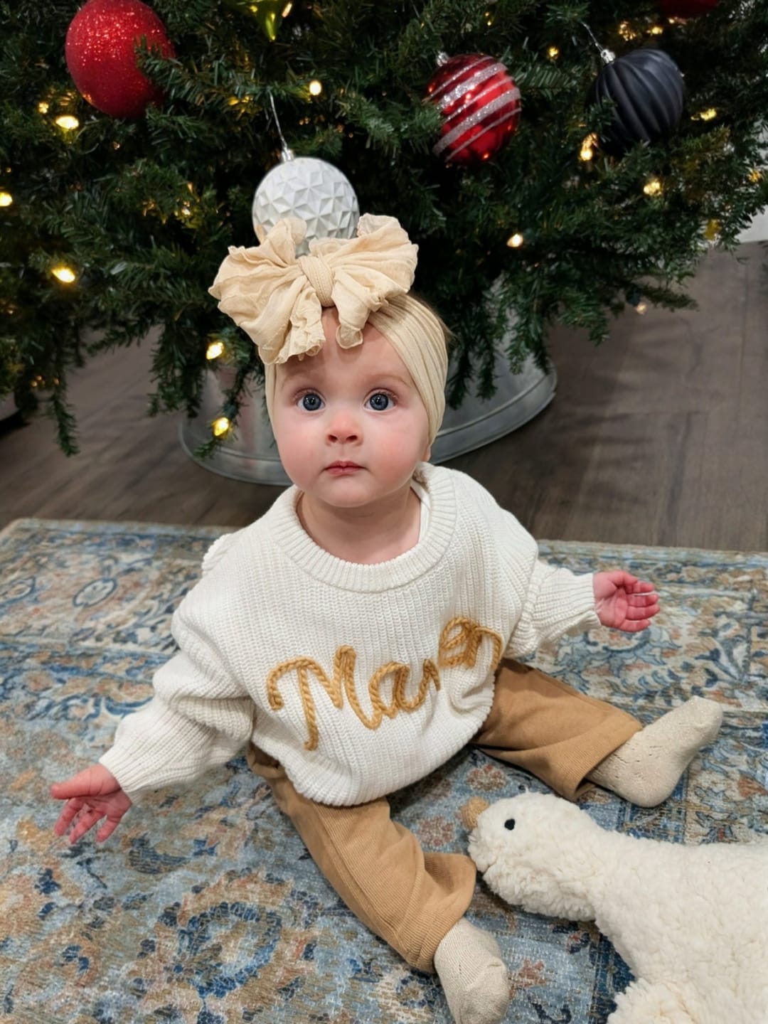 Customer photo review of Hand Knitted Personalized Sweater