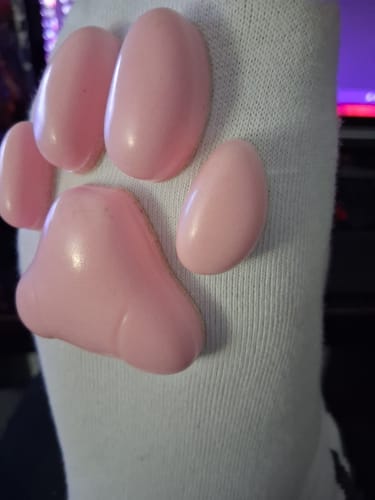 Customer photo review of ToeBeanies Tuxedo Cat Socks