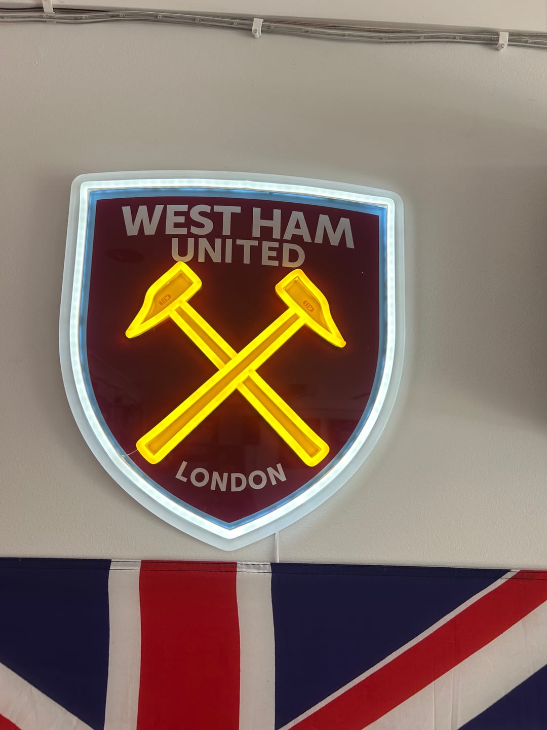 Customer photo review of West Ham Hammer | Football Club Neon Signs