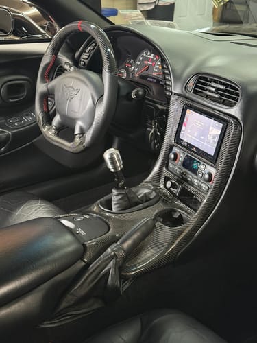Customer photo review of Genuine Carbon Fiber Dash For Chevrolet Corvette C5 Fits Double Din Radio