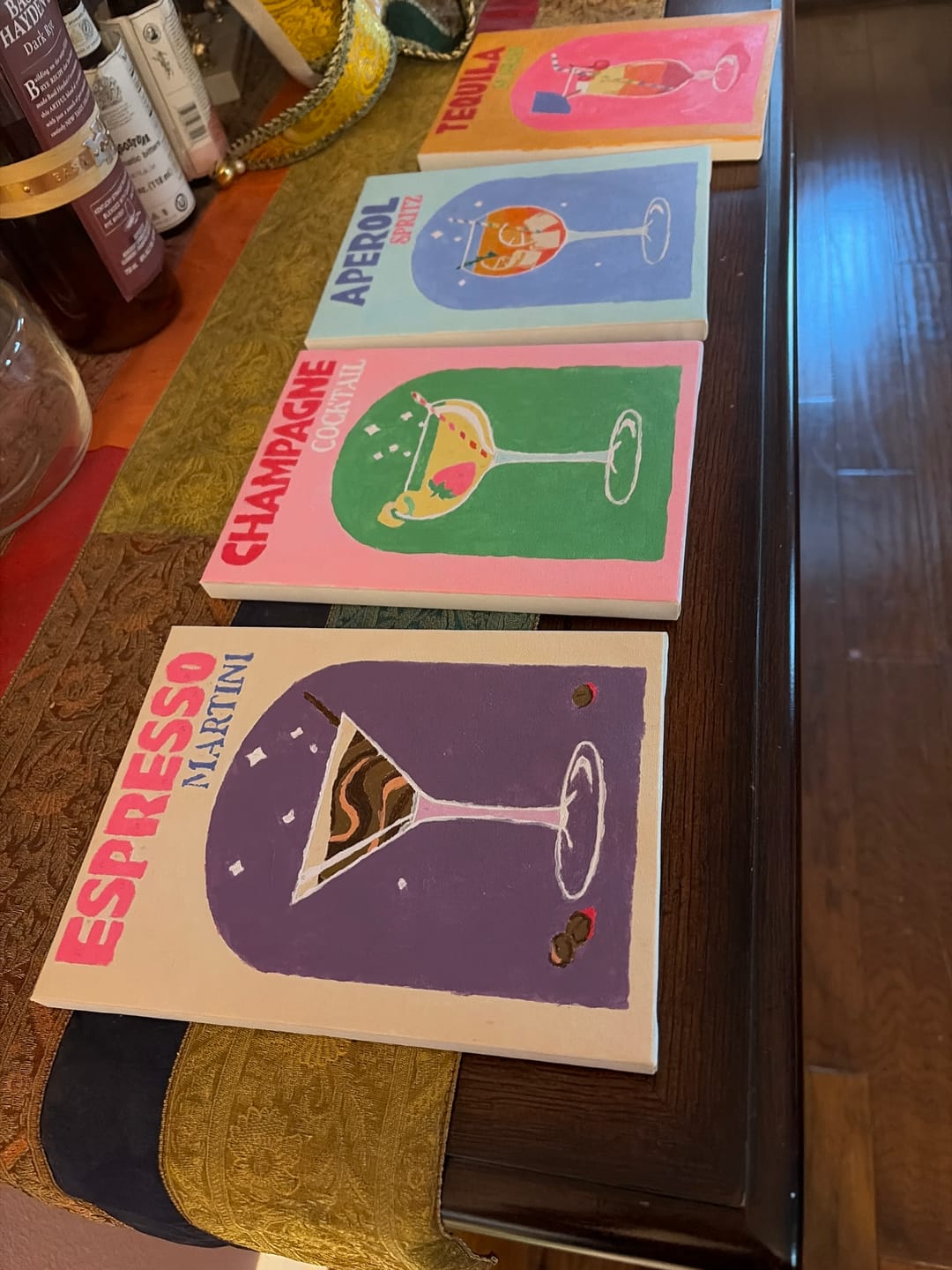 Customer photo review of 6 Mini Paintings - Sip & Paint Cocktail Set