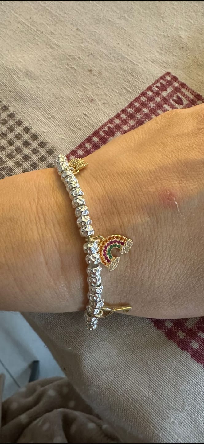 Customer photo review of CREA IL TUO BRACCIALE GRANELLI BOMBATI E TONDEGGIANTI - Argento e Rosa