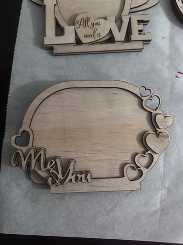 Customer photo review of Valentines love heart photo frame 3 bundle laser cut svg file
