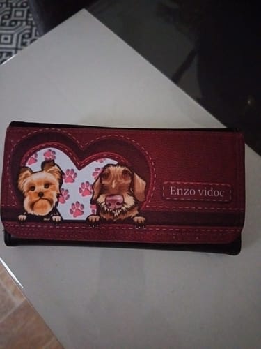 Customer photo review of Aspect cuir - Porte-monnaie personnalisé