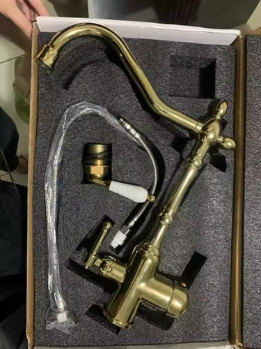 Customer photo review of Arvik - 3-Way Kitchen Sink Faucet with Dual Handles and Pure Water Filter Spout With Hot and Cold Water Mixer