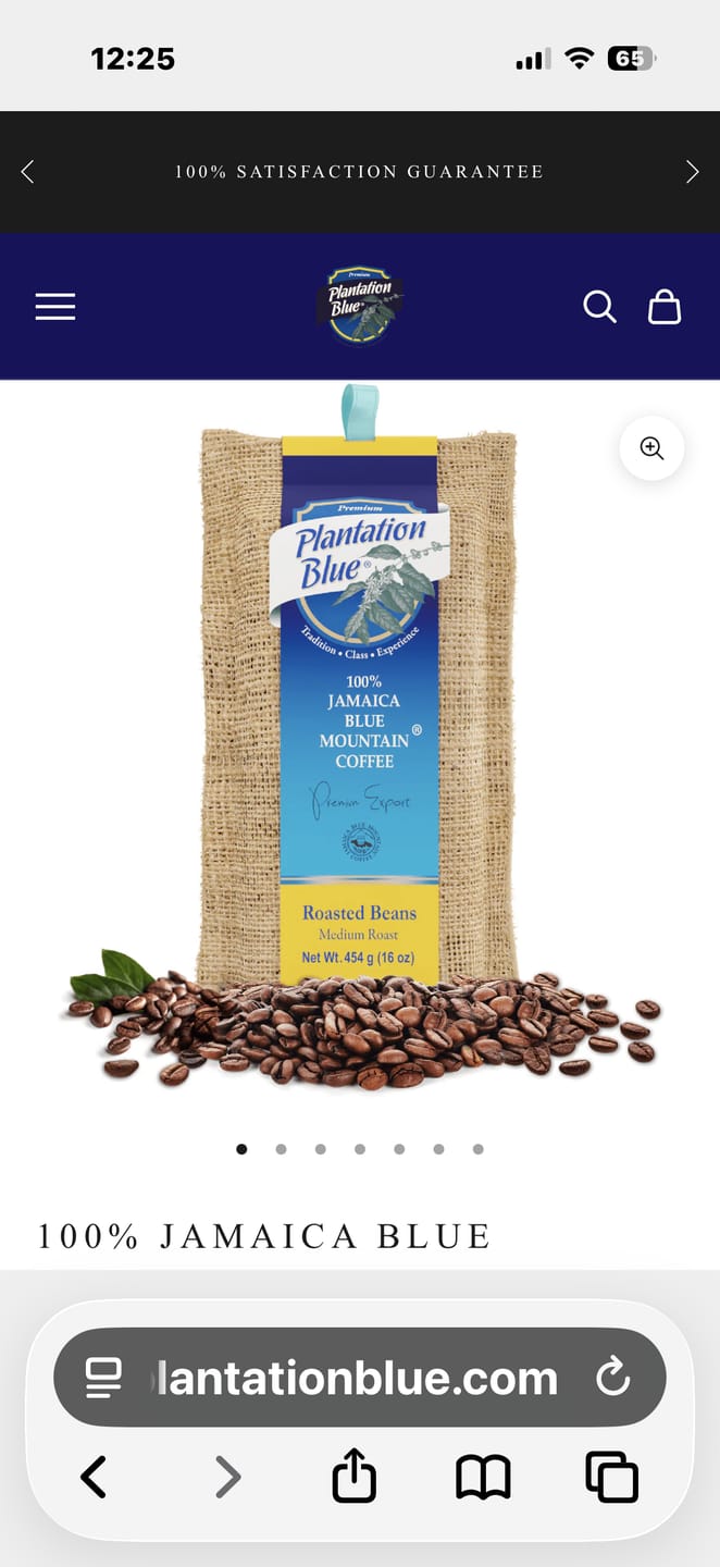 Customer photo review of 100% Jamaica Blue Mountain Premium Coffee (16 oz - medium roasted whole beans)