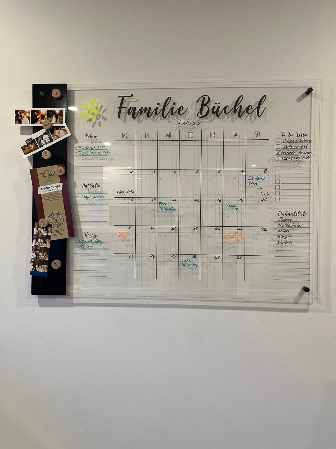 Customer photo review of Familienplaner für 3 Personen mit Magnetboard