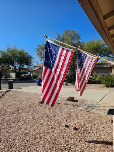 Customer photo review of 3' x 5' Betsy Ross Flag Set