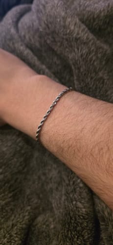 Customer photo review of ROPE BRACELET 3MM | Silver