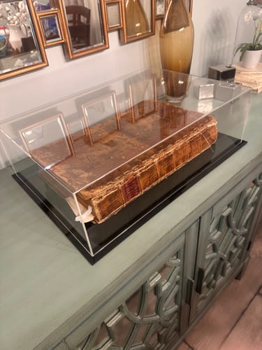 Customer photo review of Acrylic Book Display Case with Risers 15.25 X 12 X 8 - Clear (A026/V12)