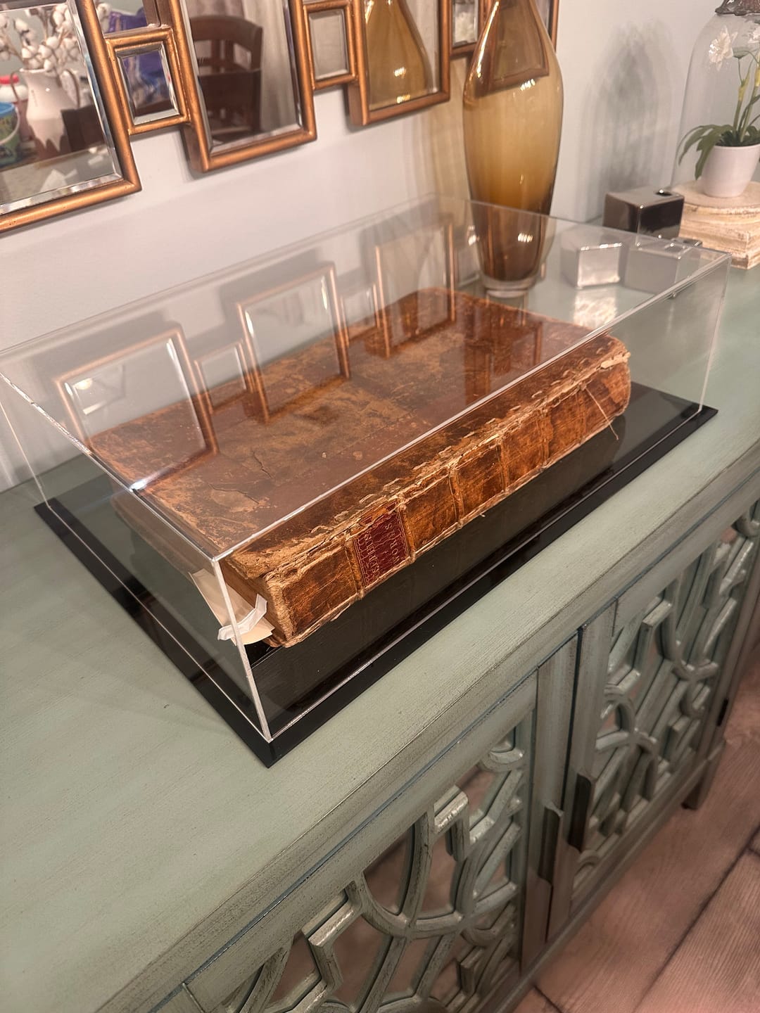 Customer photo review of Acrylic Book Display Case with Risers 15.25 X 12 X 8 - Clear (A026/V12)