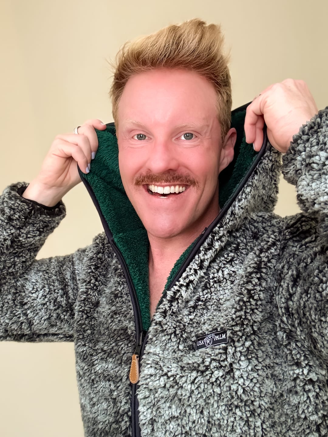 Customer photo review of Reversible Double Sherpa Full Zip Hoodie