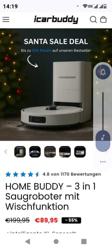Customer photo review of HOME BUDDY –  3 in 1 Saugroboter mit Wischfunktion