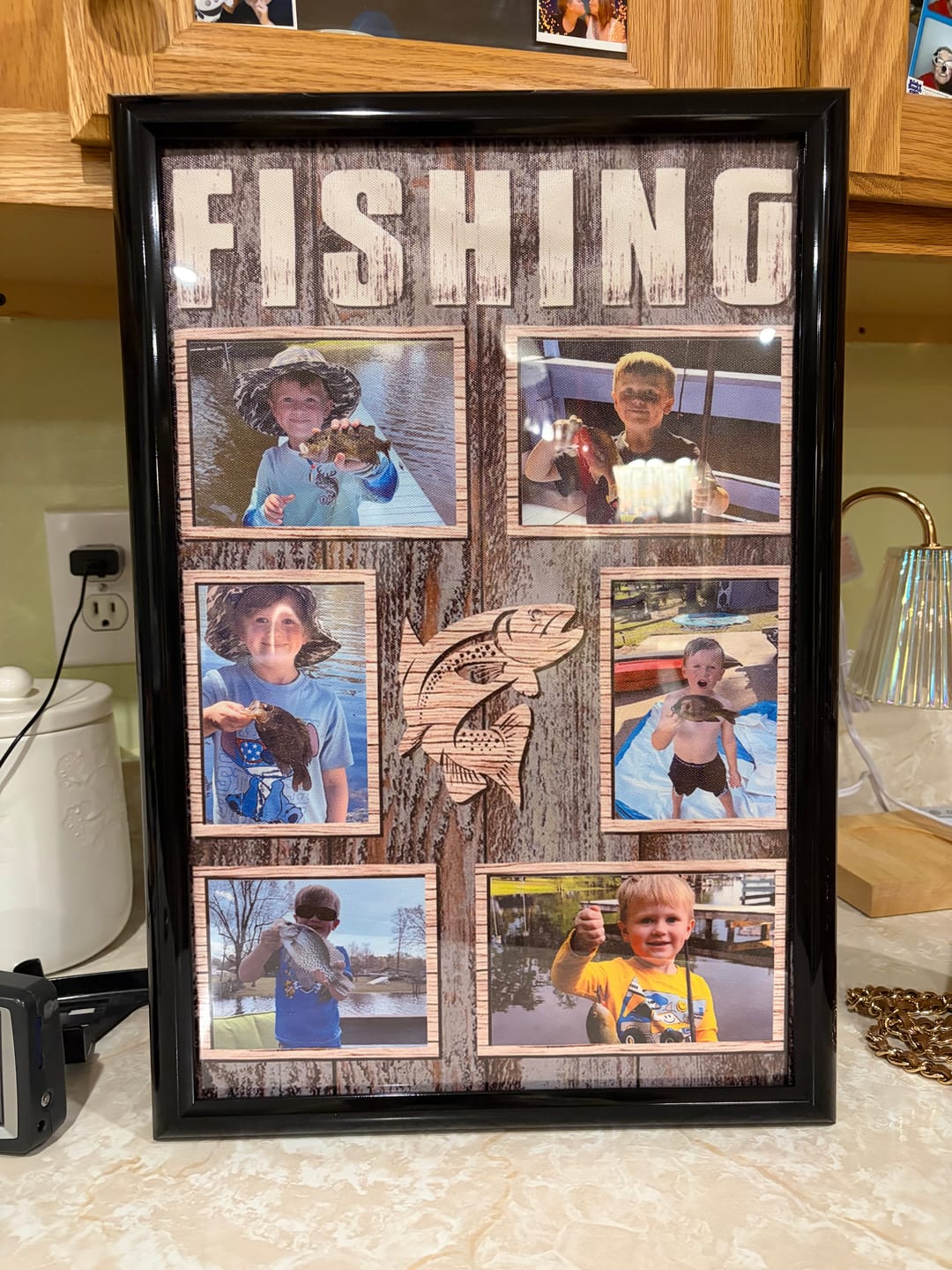 Customer photo review of Personalized Fishing Photo Collage Poster, Gift For Fishing Lovers
