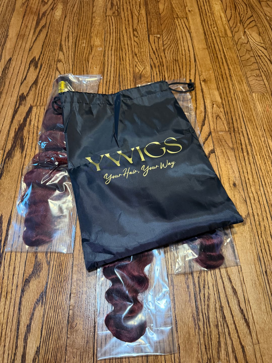 Customer photo review of #99J/Burgundy Mix Color Blend Loose Deep Wave Bulk Hair for Braiding