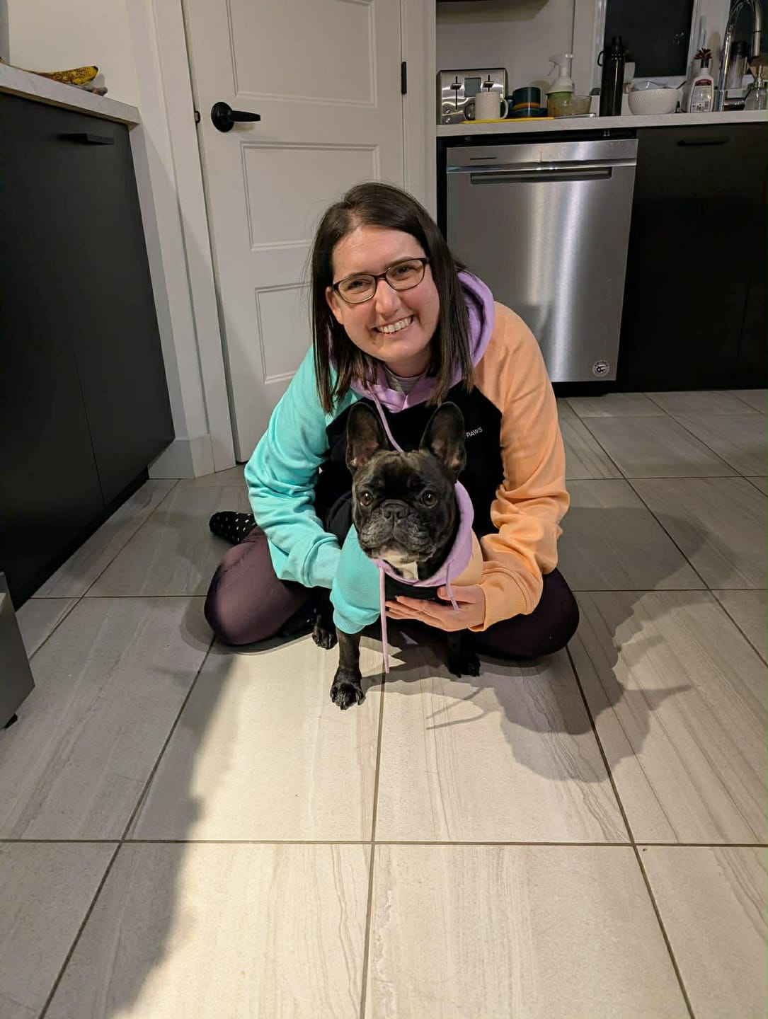Customer photo review of Color Block Human Hoodies