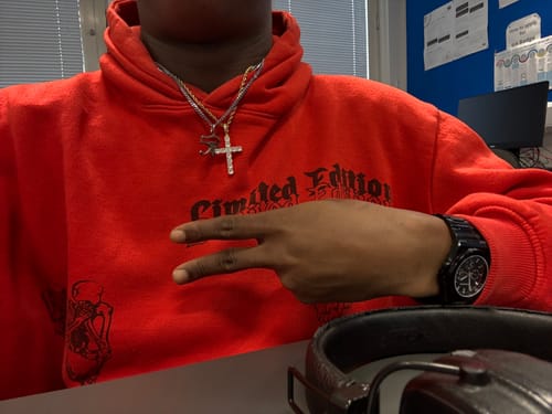 Customer photo review of Iced Cross Pendant | Gold