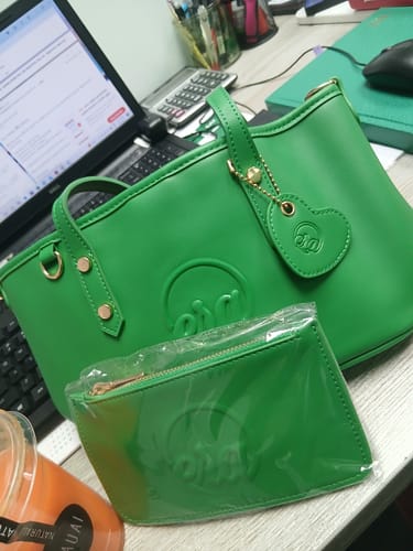 Customer photo review of Green Mini Tote Bag
