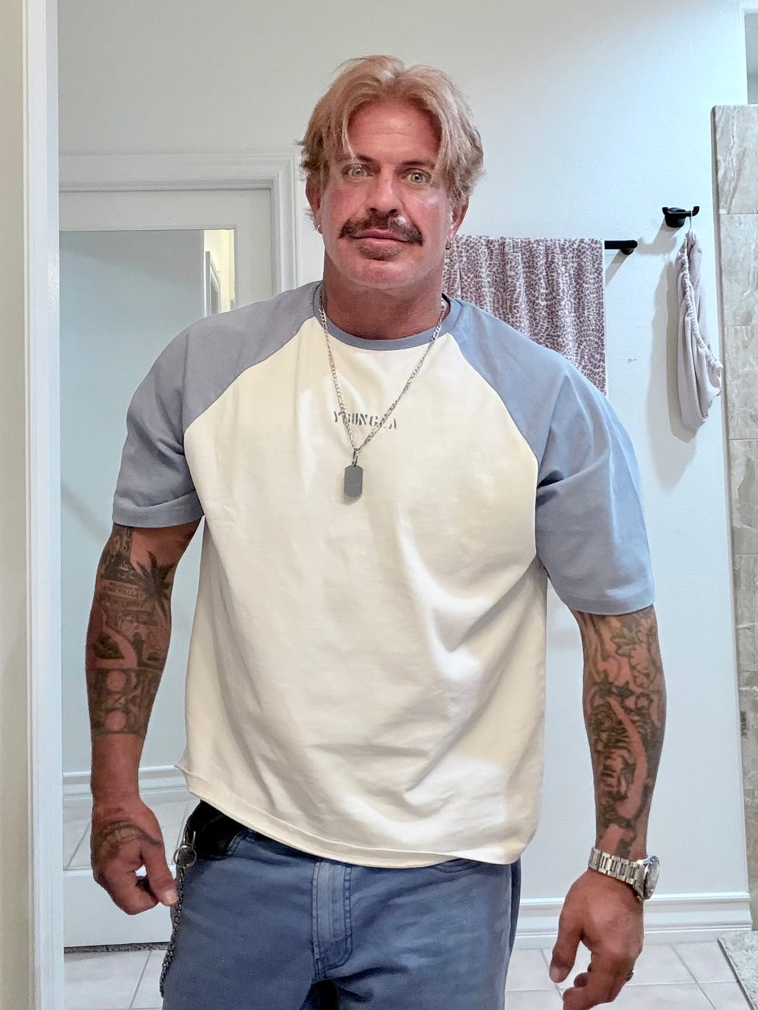 Customer photo review of 4139 - Oversized Baseball Tees