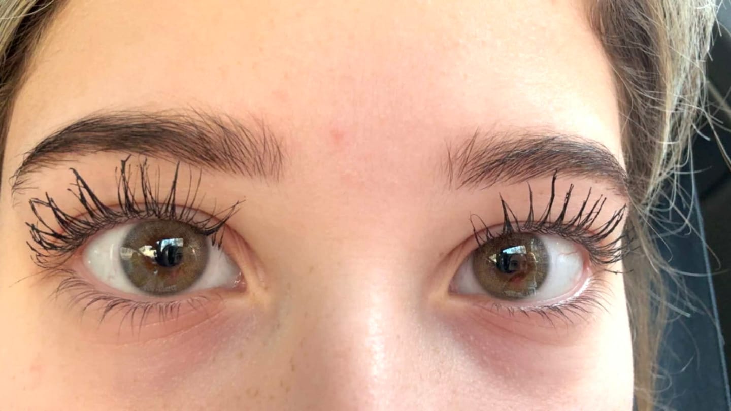 Customer photo review of Lensme Cocktail Kahlua Milk Gray Monthly Lenses (2 Pack)