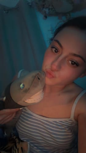 Customer photo review of Cookiecutter Shark Plush Toy – Soft, Realistic Design, Perfect for Shark Lovers