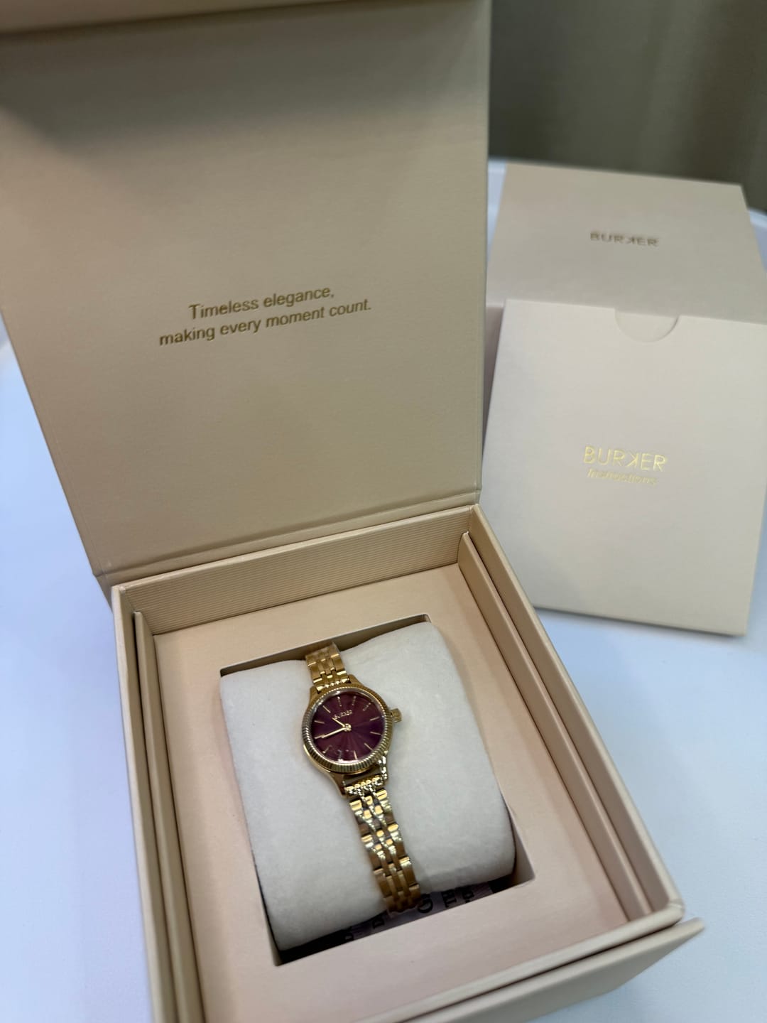 Customer photo review of Sophie Gold Burgundy