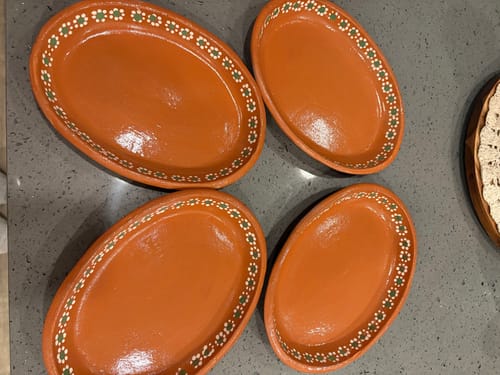 Customer photo review of Traditional Mexican Plates Set 4pc Oval 11" - Platos de Barro Ovalados