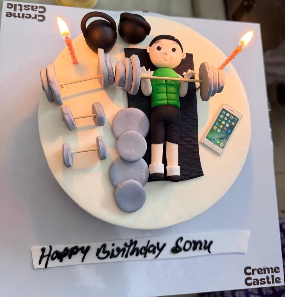 Customer photo review of Gym Lover Birthday Cake