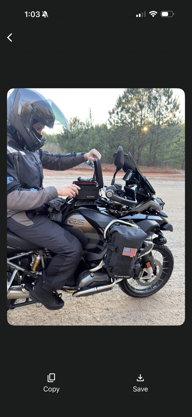 Customer photo review of Ranger Mini Tank Bag