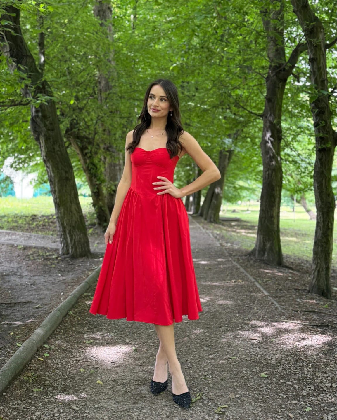 Customer photo review of Annika Sleeveless Strap Midi Dress