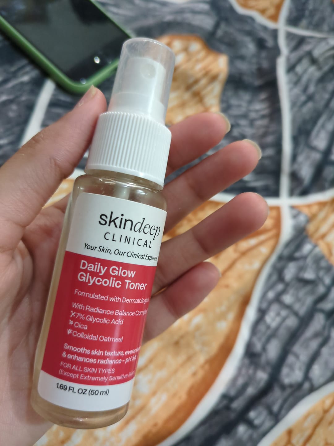 Customer photo review of Daily Glow Glycolic Toner