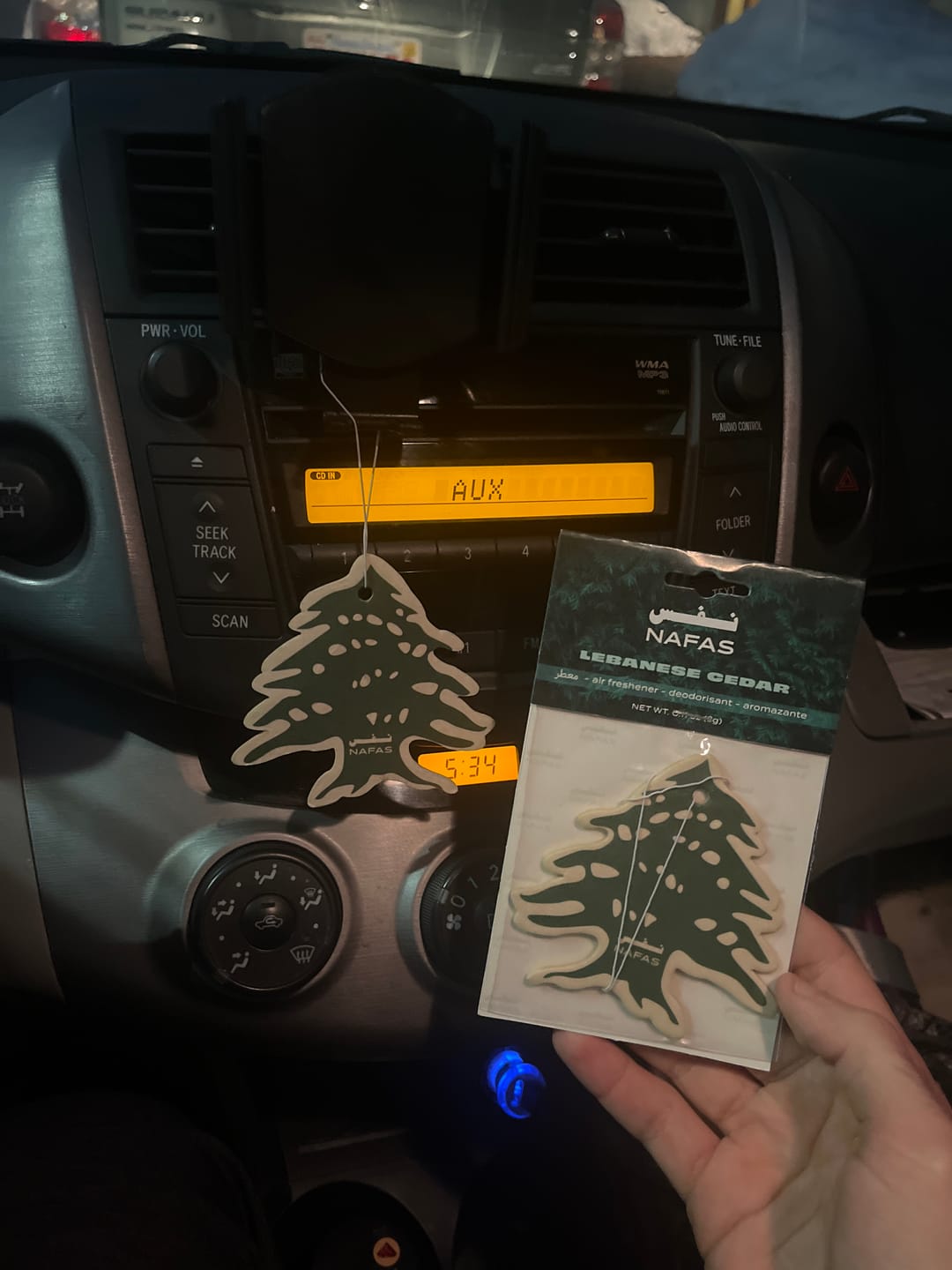 Customer photo review of Lebanese Cedar Air Freshener + Sticker Pack