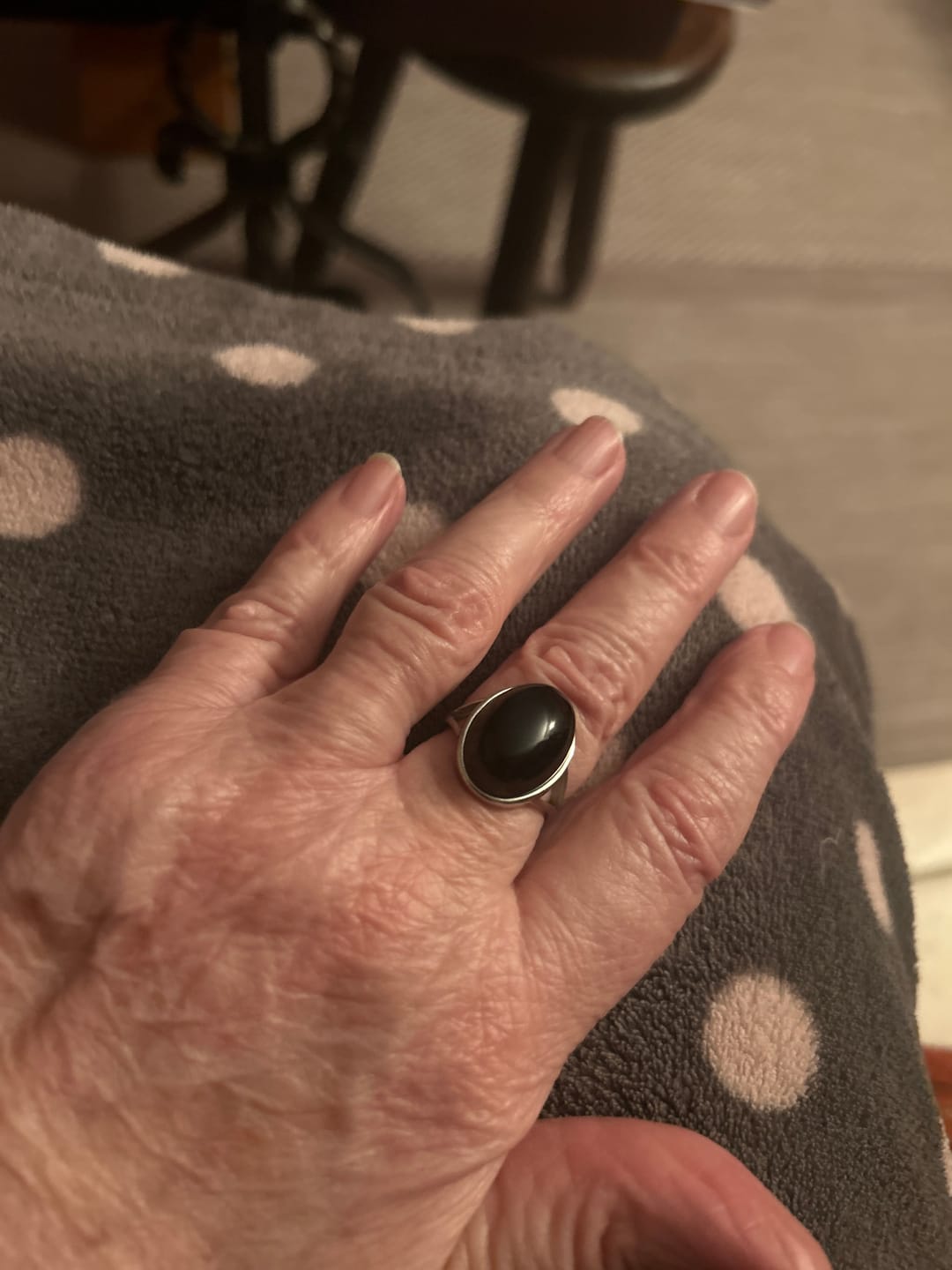 Customer photo review of Bague Ajustable "Guérison de L'Âme" en Obsidienne Œil Céleste & Argent