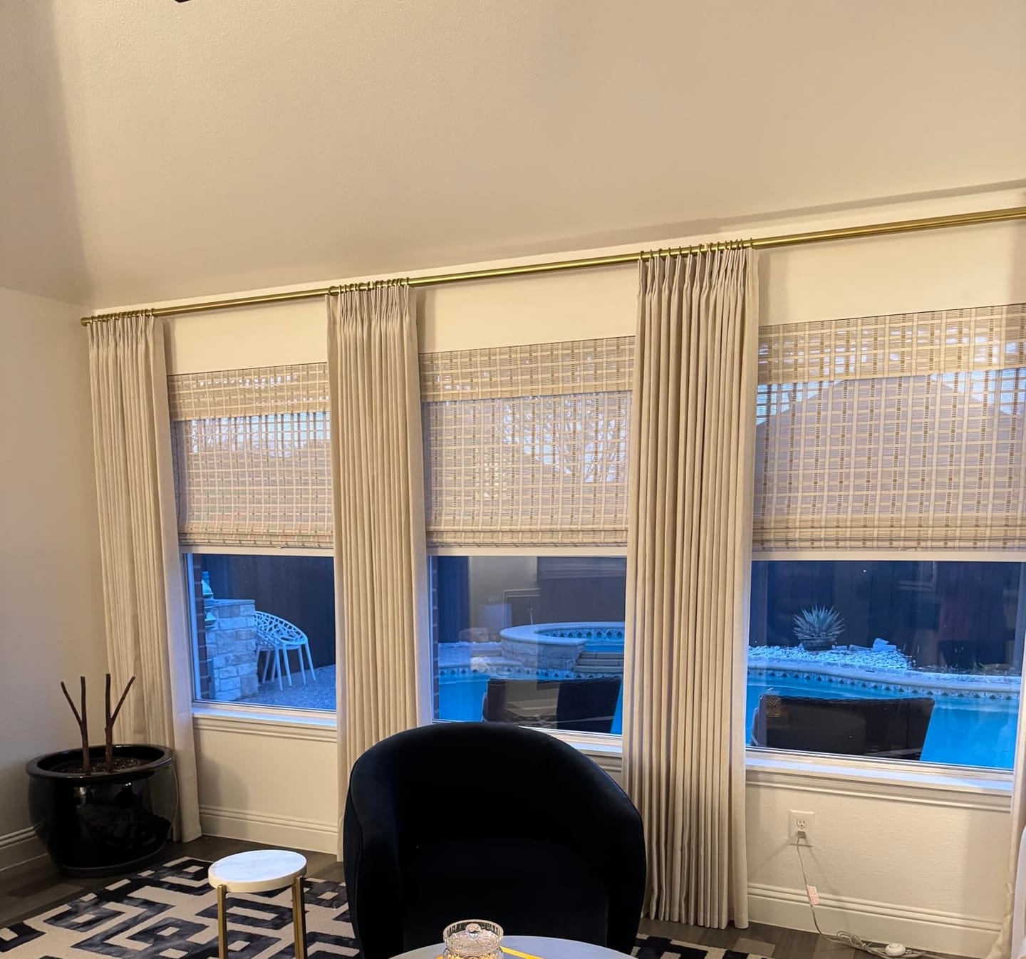 Customer photo review of Zen Warm Brown Linen Curtains