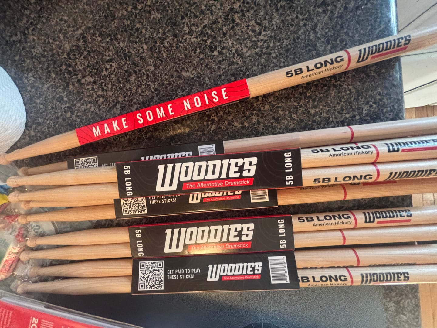 Customer photo review of American Hickory 5B Long Drumsticks